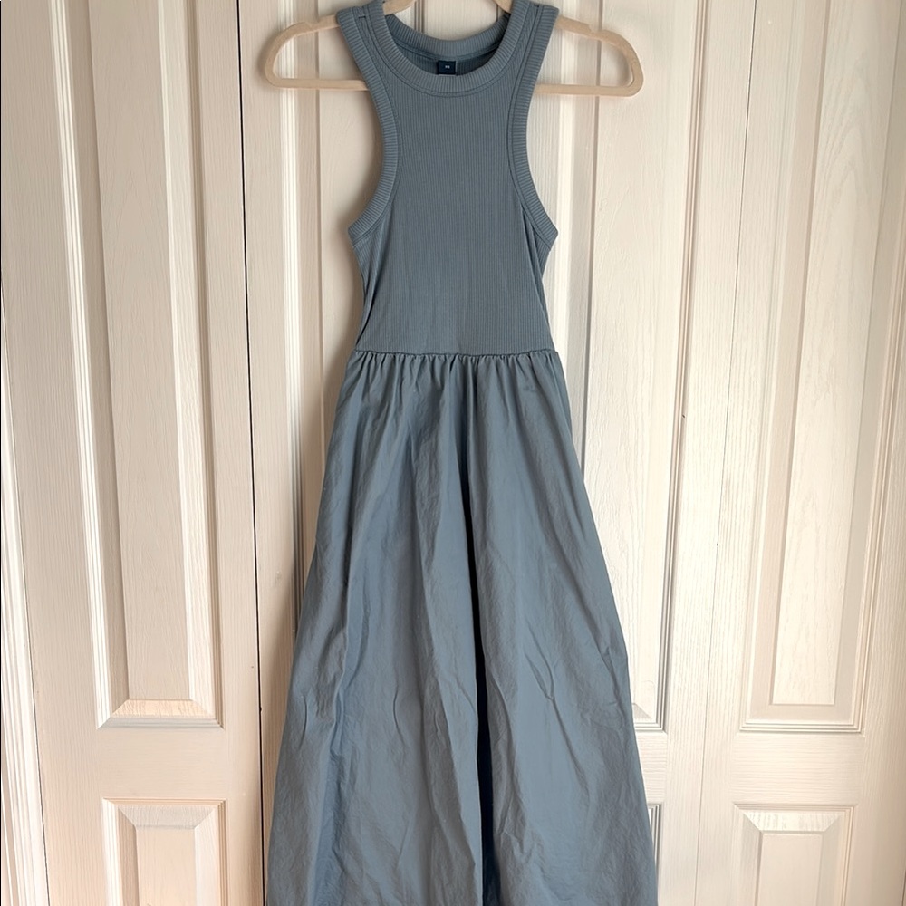 Old Navy Racer Back Ribbed Tank Maxi Dress Size XS. Baby Blue